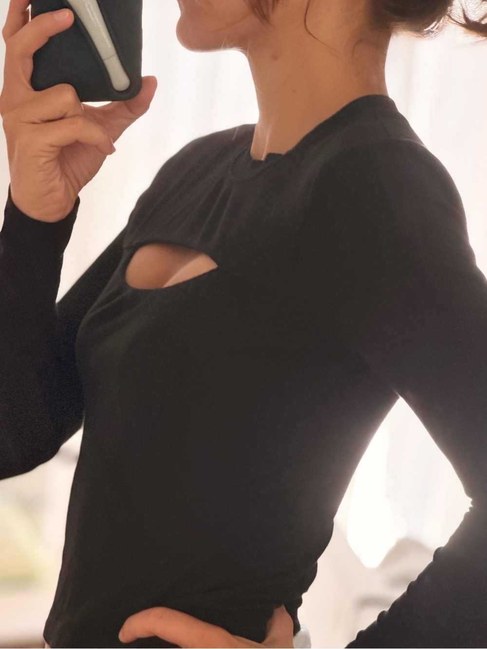 Open Edit Cut-Out Long Sleeve Top